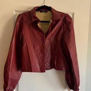 Lulus terra-cotta/Burgundy Leather Jacket